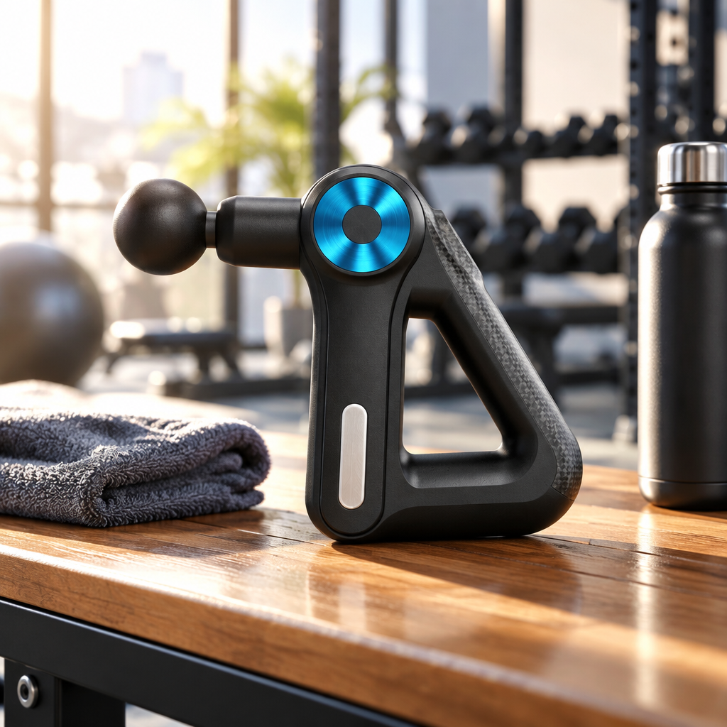 Pistolet de massage à percussion dans une salle de sport